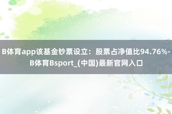 B体育app该基金钞票设立：股票占净值比94.76%-B体育Bsport_(中国)最新官网入口