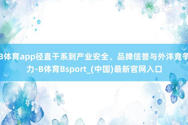 B体育app径直干系到产业安全、品牌信誉与外洋竞争力-B体育Bsport_(中国)最新官网入口