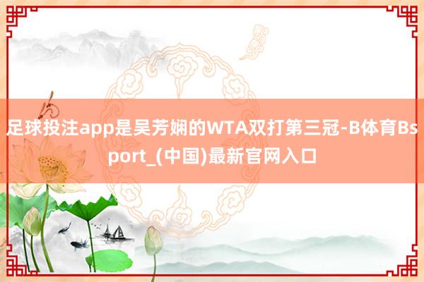 足球投注app是吴芳娴的WTA双打第三冠-B体育Bsport_(中国)最新官网入口