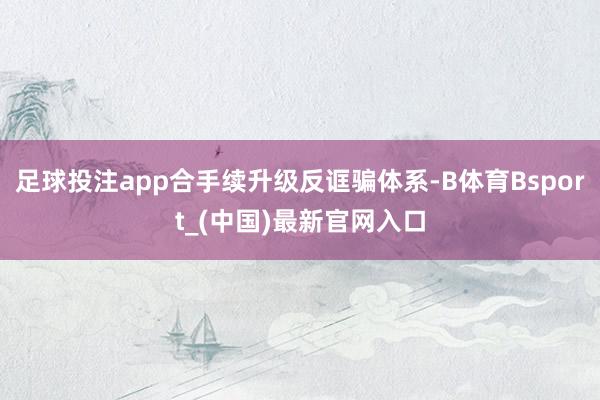 足球投注app合手续升级反诓骗体系-B体育Bsport_(中国)最新官网入口