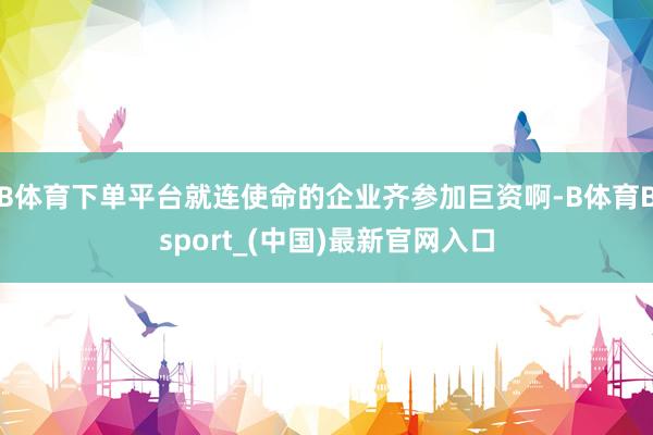 B体育下单平台就连使命的企业齐参加巨资啊-B体育Bsport_(中国)最新官网入口