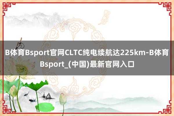 B体育Bsport官网CLTC纯电续航达225km-B体育Bsport_(中国)最新官网入口