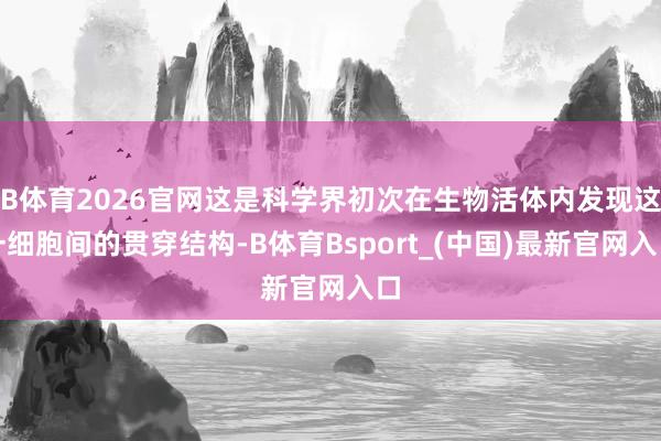 B体育2026官网这是科学界初次在生物活体内发现这一细胞间的贯穿结构-B体育Bsport_(中国)最新官网入口