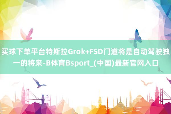 买球下单平台特斯拉Grok+FSD门道将是自动驾驶独一的将来-B体育Bsport_(中国)最新官网入口