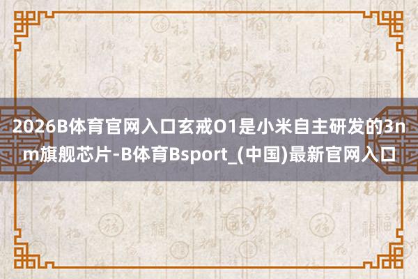 2026B体育官网入口　　玄戒O1是小米自主研发的3nm旗舰芯片-B体育Bsport_(中国)最新官网入口