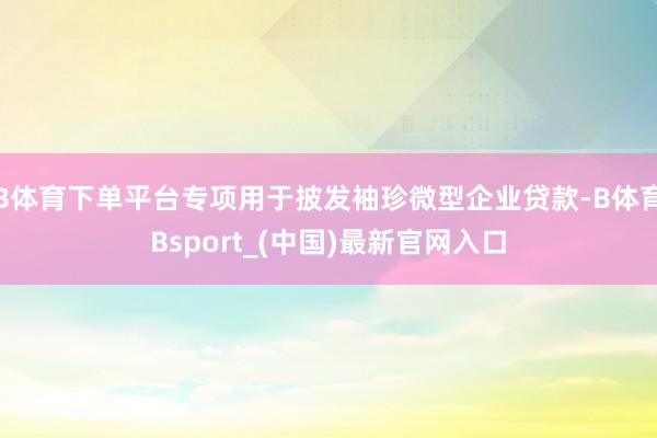 B体育下单平台专项用于披发袖珍微型企业贷款-B体育Bsport_(中国)最新官网入口