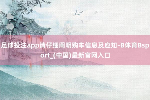 足球投注app请仔细阐明购车信息及应知-B体育Bsport_(中国)最新官网入口