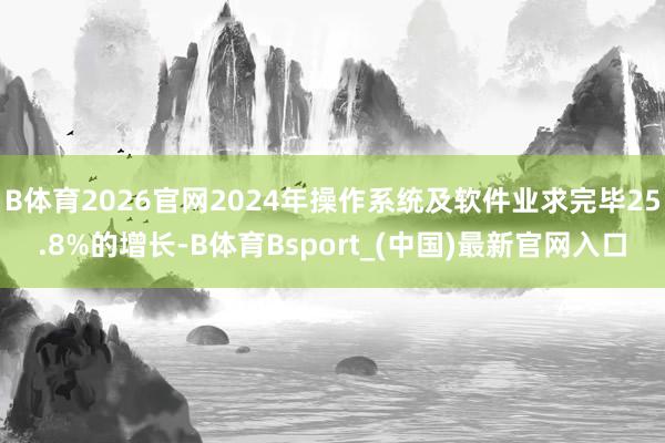 B体育2026官网2024年操作系统及软件业求完毕25.8%的增长-B体育Bsport_(中国)最新官网入口