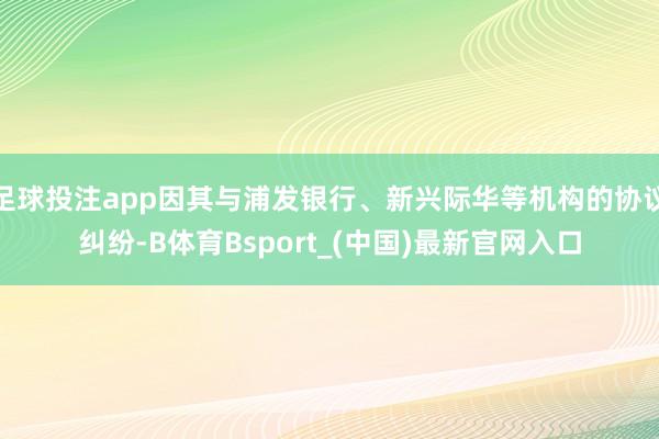 足球投注app因其与浦发银行、新兴际华等机构的协议纠纷-B体育Bsport_(中国)最新官网入口