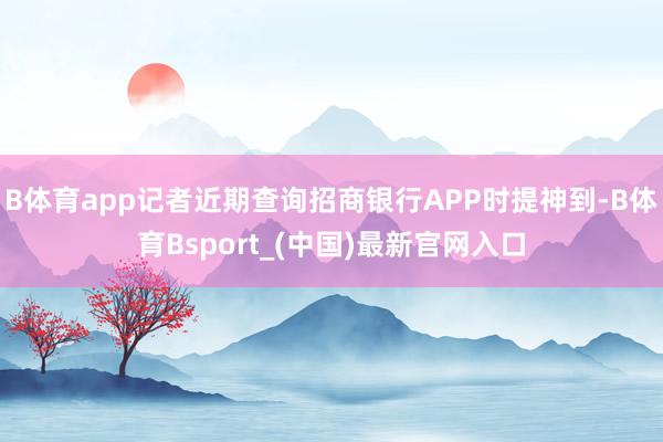 B体育app记者近期查询招商银行APP时提神到-B体育Bsport_(中国)最新官网入口